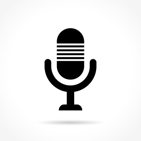 Illustration of microphone icon on white backgroundのイラスト素材
