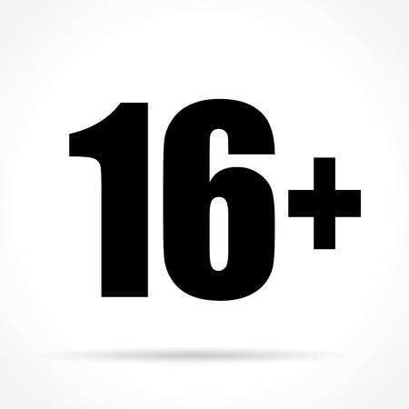 Illustration of sixteen icon on white backgroundのイラスト素材