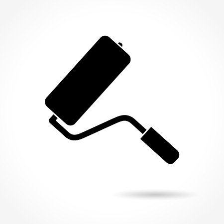 Illustration of paint roller icon on white backgroundのイラスト素材