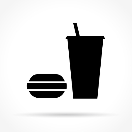 Illustration of fast food icon on white backgroundのイラスト素材