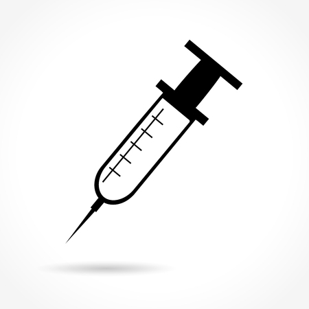 Illustration of syringe icon on white backgroundのイラスト素材
