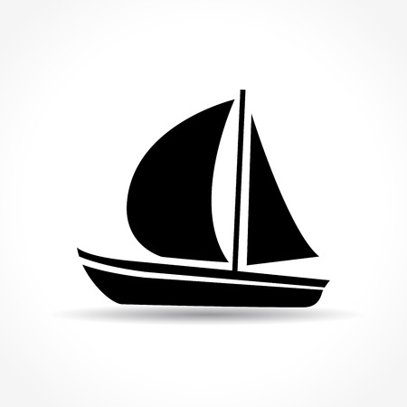 Illustration of boat icon on white backgroundのイラスト素材
