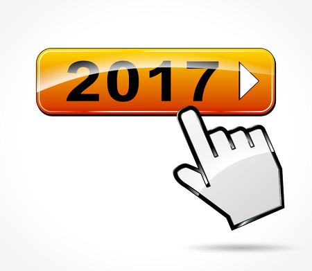 Illustration of new year web button conceptのイラスト素材
