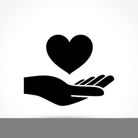 Illustration of heart in hand icon conceptのイラスト素材