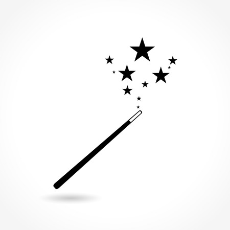 Illustration of magic wand icon on white backgroundのイラスト素材