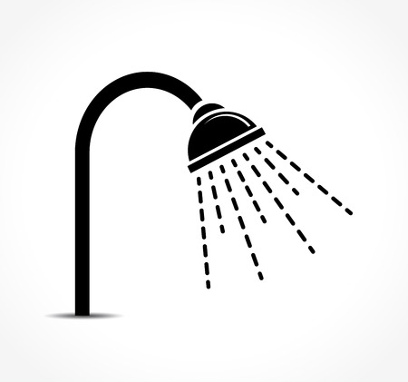 Illustration of shower icon on white backgroundのイラスト素材