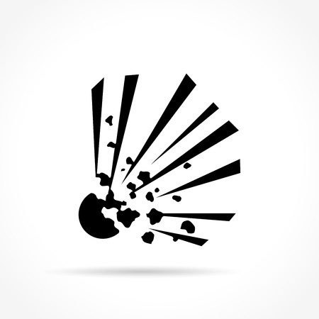 Illustration of explosive icon on white backgroundのイラスト素材
