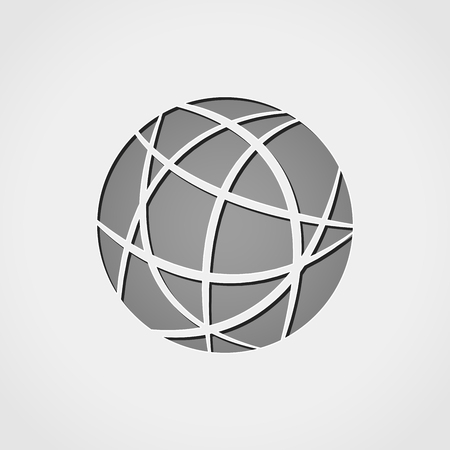 Illustration of earth connections grey iconのイラスト素材