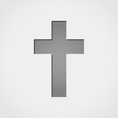 Illustration of jesus cross grey iconのイラスト素材