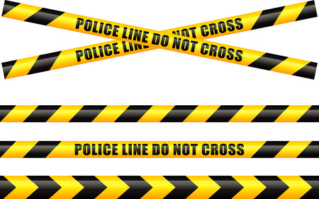 Illustration of police tape lineのイラスト素材
