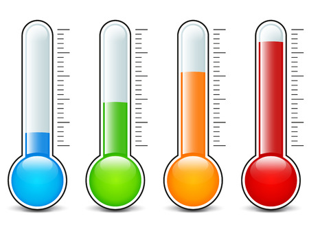 Illustration of four thermometers icons designのイラスト素材