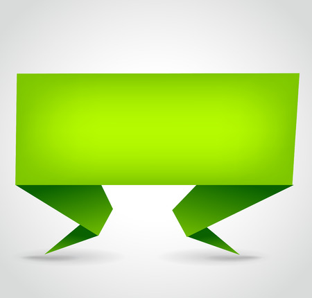 Illustration of green origami on grey backgroundのイラスト素材