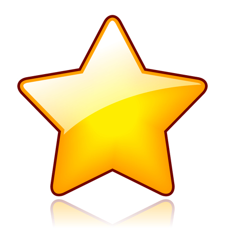 Illustration of yellow star on white backgroundのイラスト素材