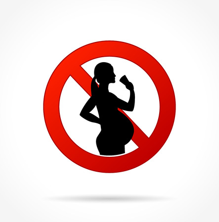 Illustration of no alcohol for pregnant women iconのイラスト素材