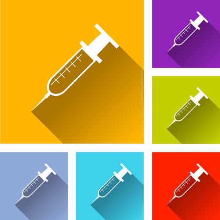 Illustration of six syringe iconsのイラスト素材
