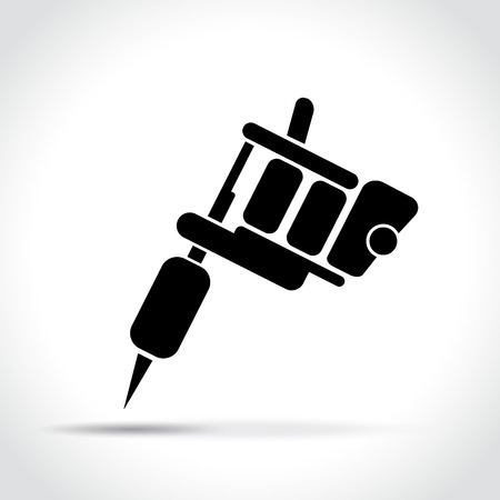 Illustration of tattoo machine on white backgroundのイラスト素材
