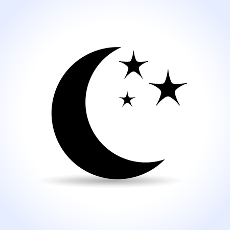 Illustration of moon icon on white backgroundのイラスト素材