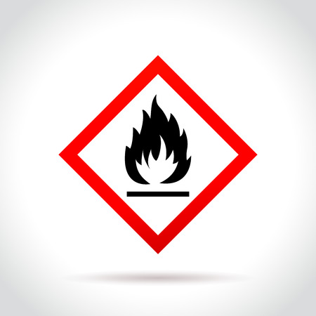 Illustration of flammable icon on white backgroundのイラスト素材