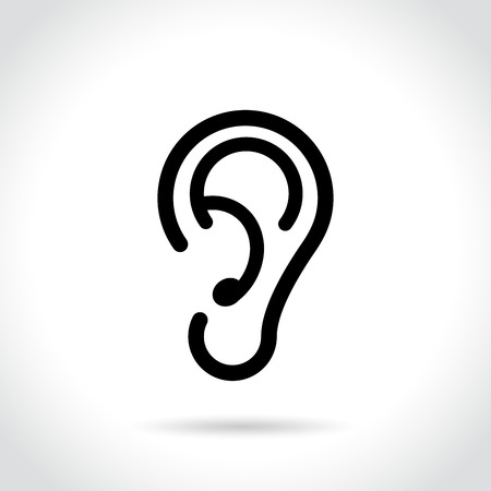 Illustration of ear icon on white backgroundのイラスト素材