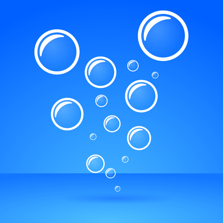 Illustration of abstract bubbles on blue backgroundのイラスト素材