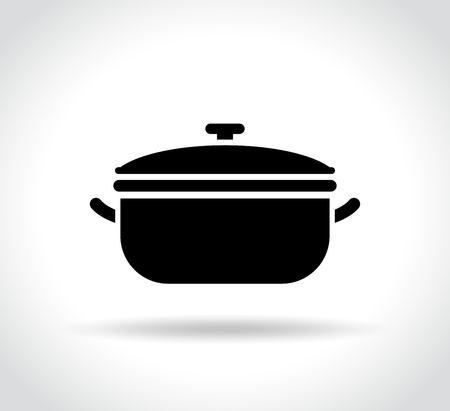 Illustration of pot icon on white backgroundのイラスト素材
