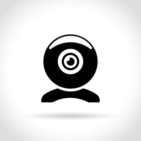 Illustration of web camera icon on white backgroundのイラスト素材