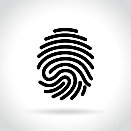 Illustration of finger print icon on white backgroundのイラスト素材