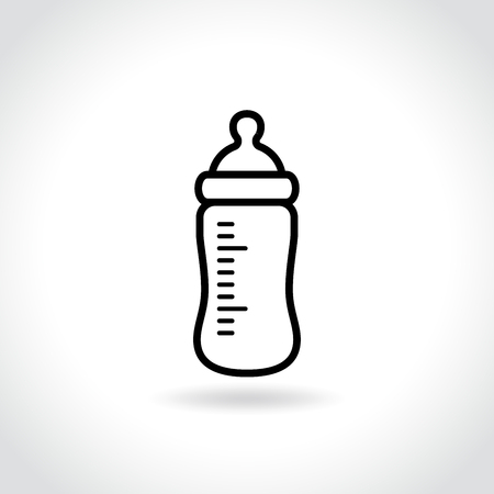 Illustration of baby bottle icon on white backgroundのイラスト素材