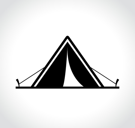 Illustration of tent icon on whiteのイラスト素材