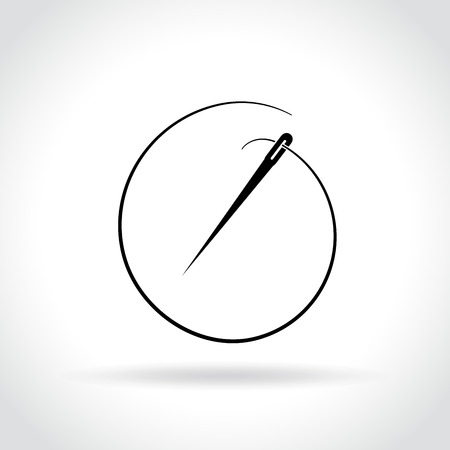 Illustration of needle icon on white backgroundのイラスト素材
