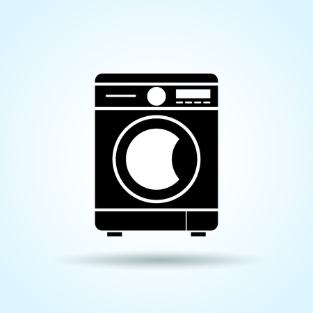 Illustration of washing machine icon on white backgroundのイラスト素材