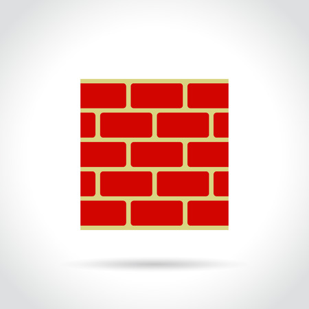 Illustration of red wall on white backgroundのイラスト素材