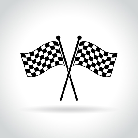 Illustration of checkered flags icon on white backgroundのイラスト素材