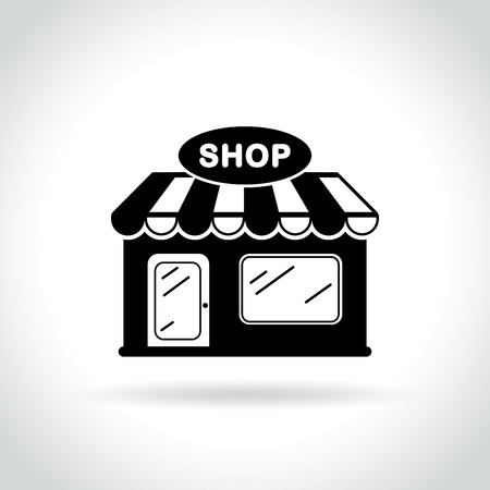 Illustration of shop icon on white backgroundのイラスト素材