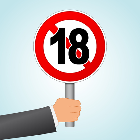 Illustration of under eighteen sign conceptのイラスト素材