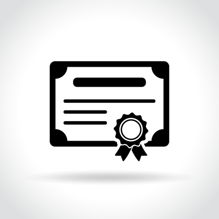 Illustration of certificate icon on white backgroundのイラスト素材