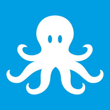 Illustration of blue octopus icon conceptのイラスト素材