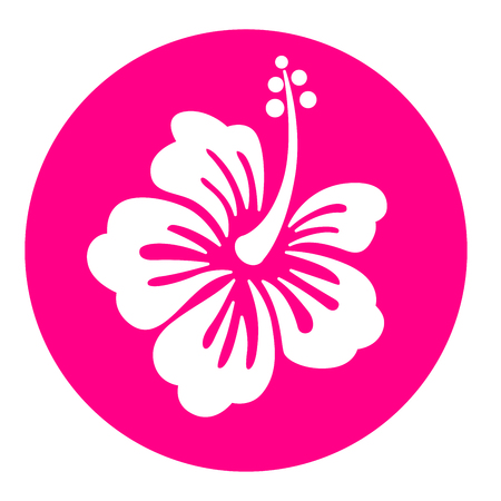 Illustration of hibiscus pink circle iconのイラスト素材