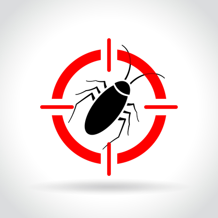 Illustration of cockroach target icon conceptのイラスト素材