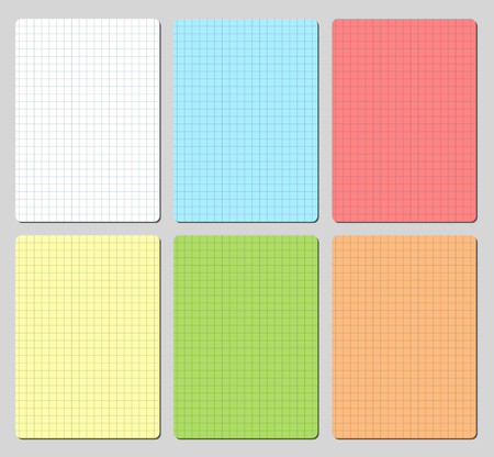 Illustration of various colors paper sheetsのイラスト素材