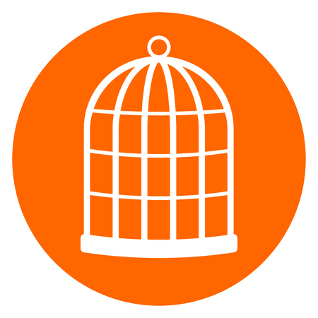 Illustration of cage circle orange iconのイラスト素材