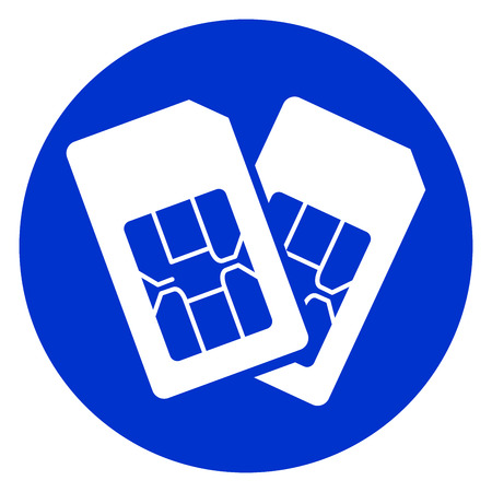 Illustration of dual sim blue circle iconのイラスト素材