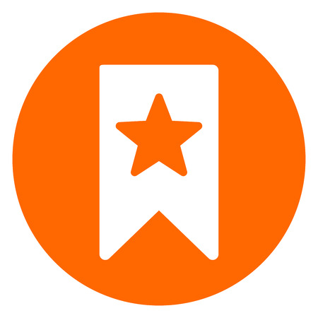 Illustration of bookmark orange circle iconのイラスト素材