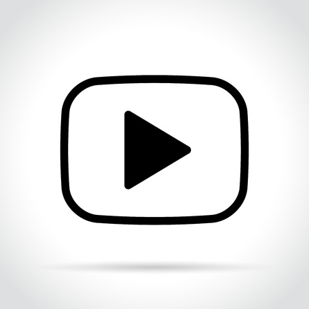 Illustration of video player icon on white backgroundのイラスト素材
