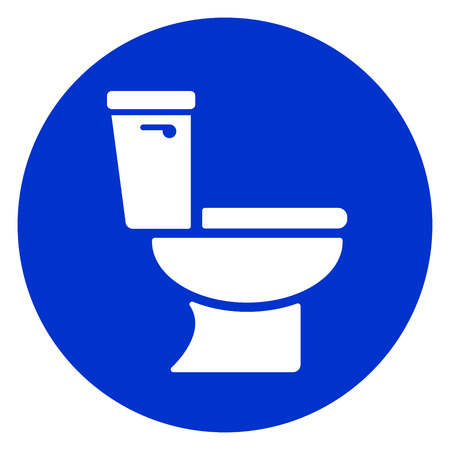 Illustration of toilet circle blue iconのイラスト素材