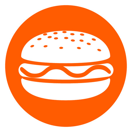 Illustration of burger orange circle iconのイラスト素材