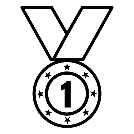 Illustration of medal icon on white backgroundのイラスト素材