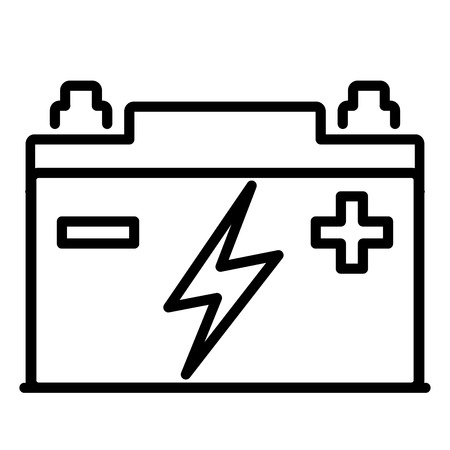 Illustration of car battery icon on white backgroundのイラスト素材