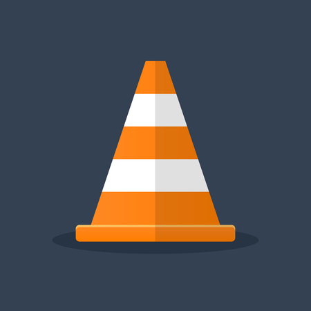 Illustration of orange traffic cone flat design.のイラスト素材