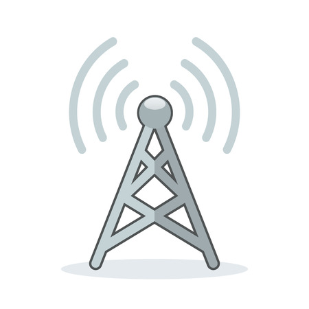 Illustration of broadcast icon on white backgroundのイラスト素材